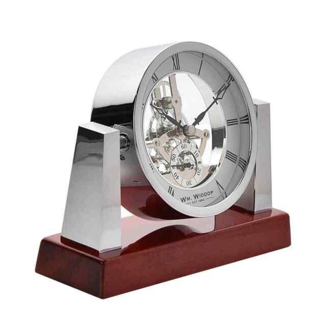 Widdop Searchlight Style Skeleton Movement Table Clock W2030