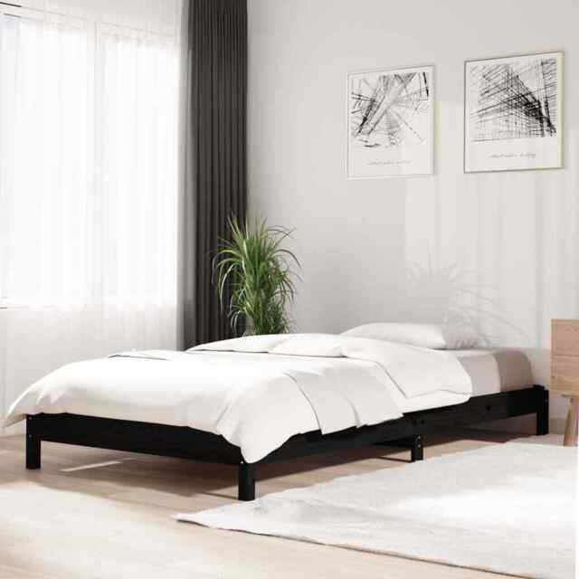 Stack Bed Black 80x200 Cm Solid Wood Pine Vidaxl