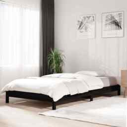 Stack Bed Black 80x200 Cm Solid Wood Pine Vidaxl