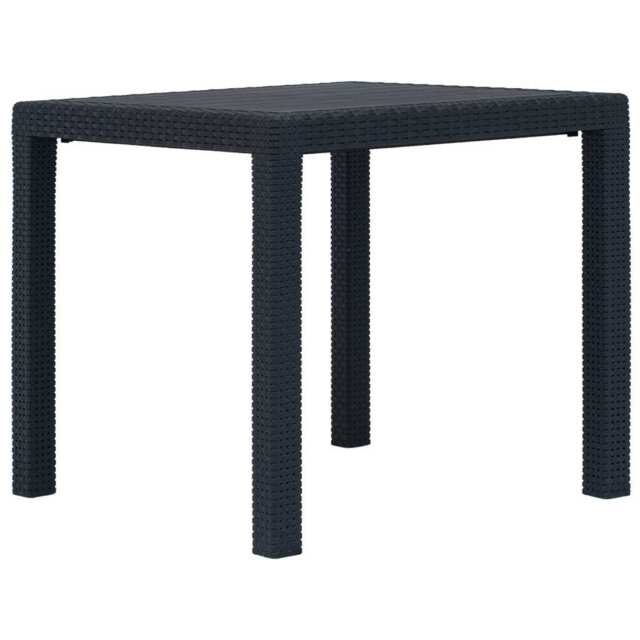 Garden Table Anthracite 79x79x72 Cm Plastic Rattan Look Vidaxl