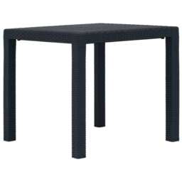 Garden Table Anthracite 79x79x72 Cm Plastic Rattan Look Vidaxl