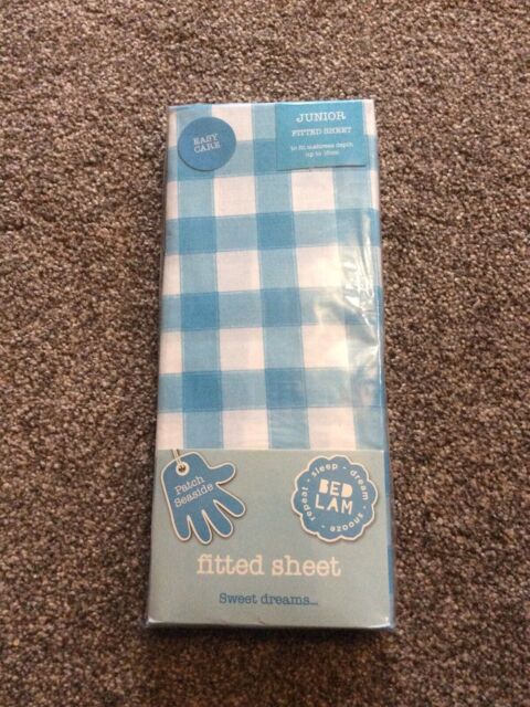 Bnip Bedlam Patch Seaside Junior Fitted Sheet - Blue Check