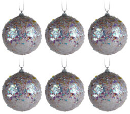 Iridescent Shimmer Christmas Baubles Tree Decorations - Aurora - Set