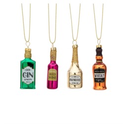 Sass & Belle Set 4 Christmas Cheer Baubles Drink Novelty Tree