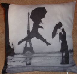"Paris Picture Print 17""x17"" Cushion Cover.100% Polyester Machine"