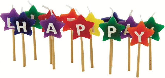 Tala Happy Birthday Star Candles, Cake Topper Decoration, Party