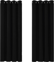 Deconovo Black Blackout Curtains Thermal Eyelet Bedroom Living Room