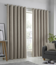 Fusion - Semi-plain Blockout Dim-out Eyelet Ring-top Curtains Green