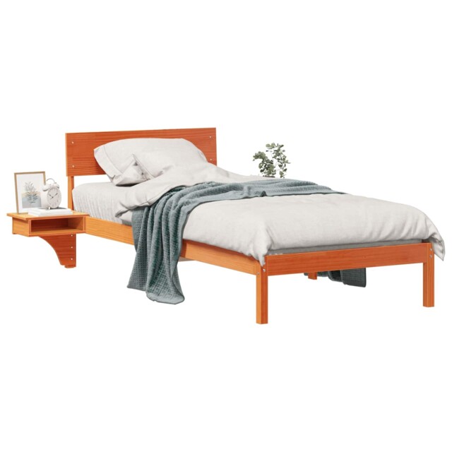 Bed Frame With Headboard Solid Pine Wood Platform Bedroom Furniture