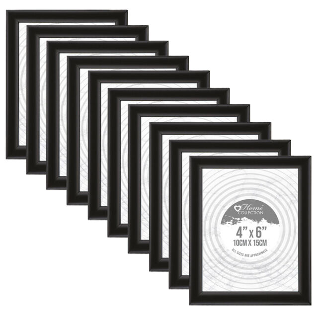 "[set Of 10] Black - 4"" X 6"" (10 X 15cm) Photo Picture Frame Portrait"