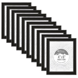"[set Of 10] Black - 4"" X 6"" (10 X 15cm) Photo Picture Frame Portrait"