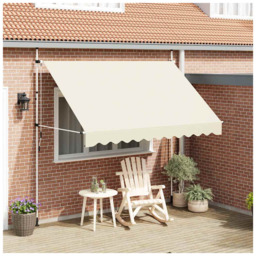 Retractable Awning 300cm Cream Polyester Pu Coating Steel Frame Manual