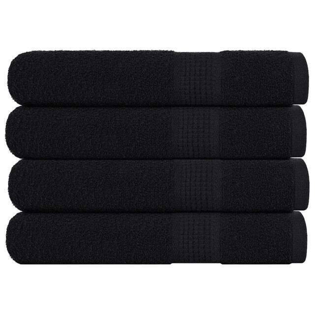Towels 4 Pcs Black 100x200 Cm 360 Gsm 100% Cotton Vidaxl