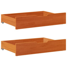 Under-bed Drawers 2pcs Brown Solid Pinewood 80x55x16cm Wheels
