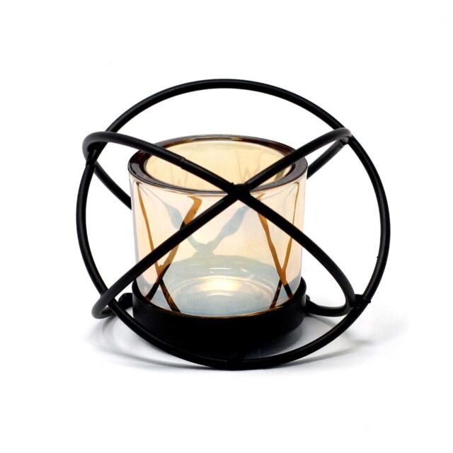 Elegant Single Ball Iron Votive Candle Holder - Centrepiece With Glass