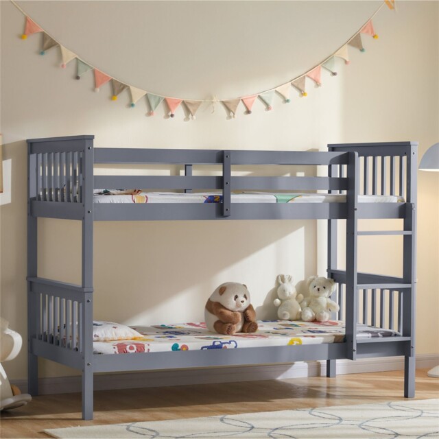 Bunk Bed High Sleeper Solid Wood Frame Slats Childrens Kids Single 3ft
