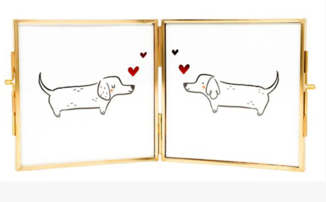 Job Lot Of 24 Paperchase Bifold Puppy Love Gold Metal Photo Frames 4 X