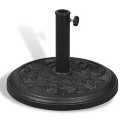 Parasol Base Resin 9kg Black Round Garden Umbrella Stand 38/48mm Pole