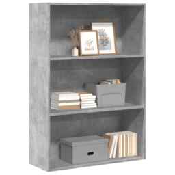 Bookcase Concrete Grey 80x30x114 Cm Engineered Wood Vidaxl