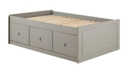 Solid Wood Single Storage Cabin Bed Frame With 3 Drawers – Grey Pine