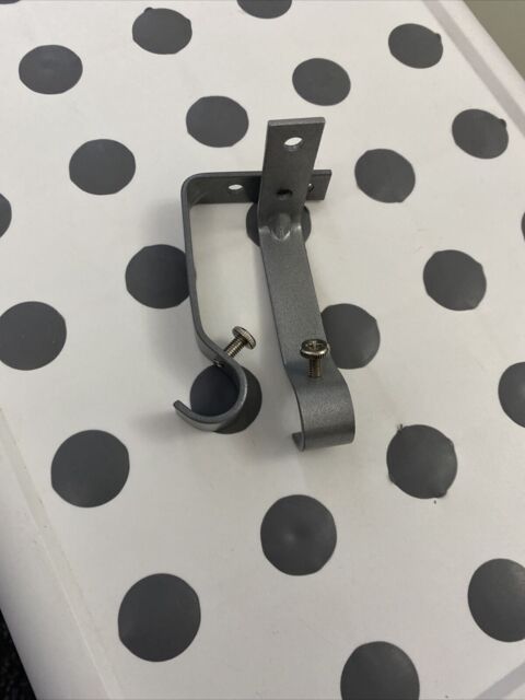 2 X Heavy Duty Metal Curtain Rod Pole Wall Brackets Silver , Black Or