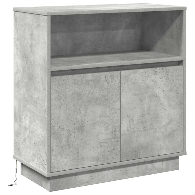 Led Sideboard With Led Strip Lights With Door Engineered Wood Storage