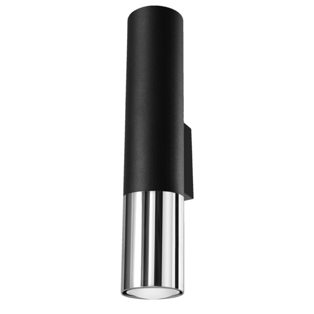 Wall Lamp Black Chrome Steel Gu10 2-light Minimalist Adjustable