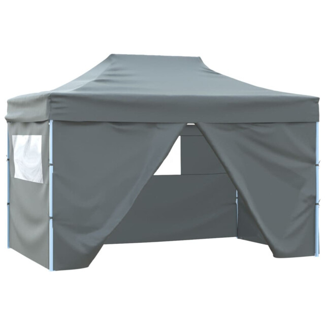 Foldable Tent Pop-up With 4 Side Walls 3x4.5 M Anthracite Vidaxl
