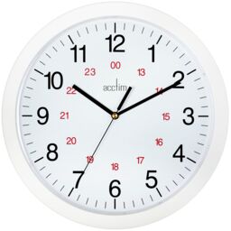 "Acctim Metro 12"" Wall Clock Quartz 12/24 Hour Dial Easy Read Numbers"