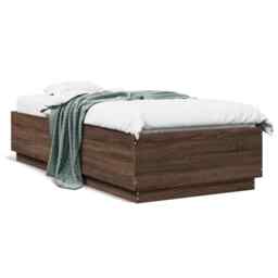 Bed Frame Brown Oak 90x200 Cm Engineered Wood Vidaxl