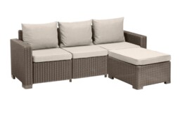 California 3 Seater Chaise Longue Lounge Set - Cappuccino