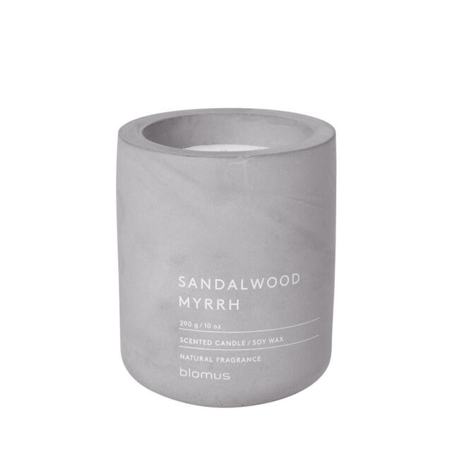 Blomus Fraga Scented Candle, Micro Chip, Concrete, H 11 Cm, Ø 9 Cm,
