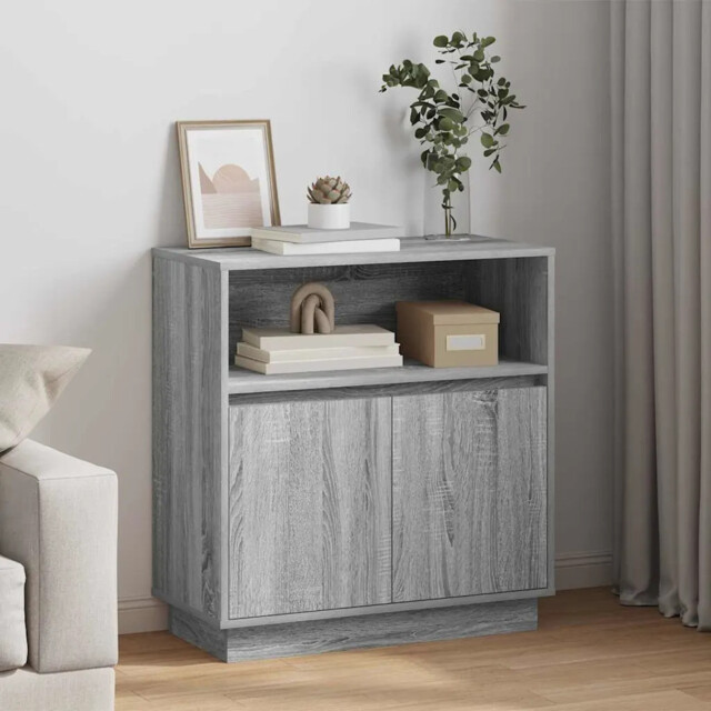 Sideboard With Led Grey Sonoma 71 X 34.5 X 75 Cm Vidaxl