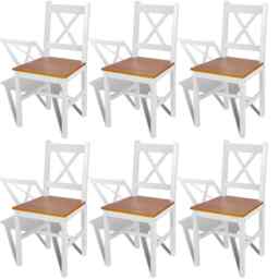 Dining Chairs 6 Pcs White Pinewood Vidaxl