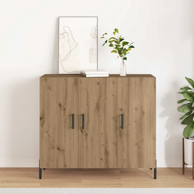 Sideboard Artisan Oak 90 X 34 X 80 Cm Engineered Wood Vidaxl