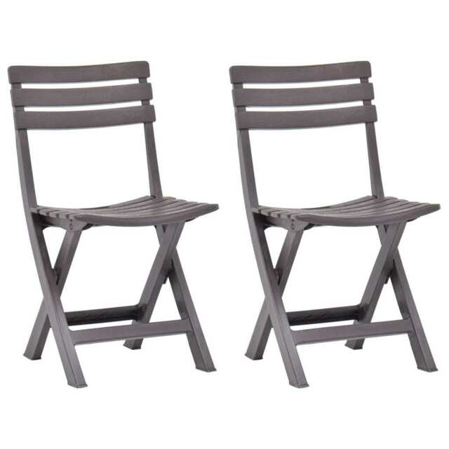 Folding Garden Chairs 2 Pcs Plastic Mocha Vidaxl