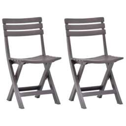 Folding Garden Chairs 2 Pcs Plastic Mocha Vidaxl