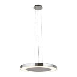 50cm Disc Led Chrome Finish Ceiling Pendant Light With Crushed Ice