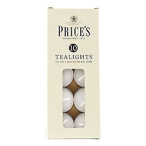10x White Tealights Candles Prices Unscented Tea Lights Candle 4-hour