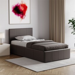 Ottoman Storage Gas Lift Leather Bed Single Double King Size Bed Frame