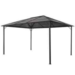 Gazebo With Roof Aluminium 4x3x2.6 M Black Vidaxl