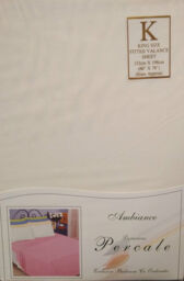 King Size Fitted Valance Sheet Ivory Cream 180 Thread Count Percale