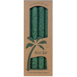Aloha Bay, Candle 9 Inch Taper, Green, 4 Pack