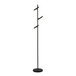 3 Light Led Matt Black Metal And Acrylic Free Standing Standard Floor