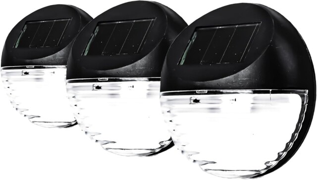 Status Solar Wall/fence Led Lights, White,perthfenblk3pk6