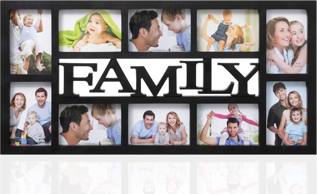 Arpan Multi Aperture Photo Picture Frame Holds 10 X 6x4 Photos Black