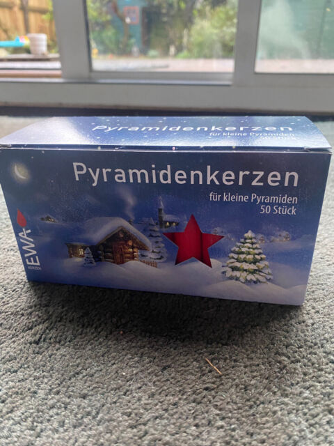 50 Red White Natural Christmas Pyramid Candles German Pyramiden Kerzen