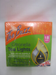 Stv The Buzz Citronella Tealights Candles Fragranced Tea Lights Pk 18