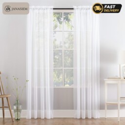 "Versatile 2-piece Voile Curtain Set In Pure White - 56"" X 90"" For Any"