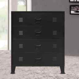 Chest Of Drawers Metal Industrial Style 78x40x93 Cm Black Vidaxl